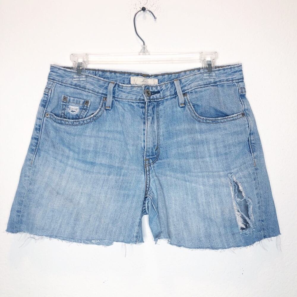 Levi’s Cut Off Raw Hem Rigid Denim Recycled Cotton Shorts 6